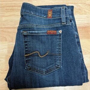 7 For All Mankind Dark Blue Boot Cut Jeans
